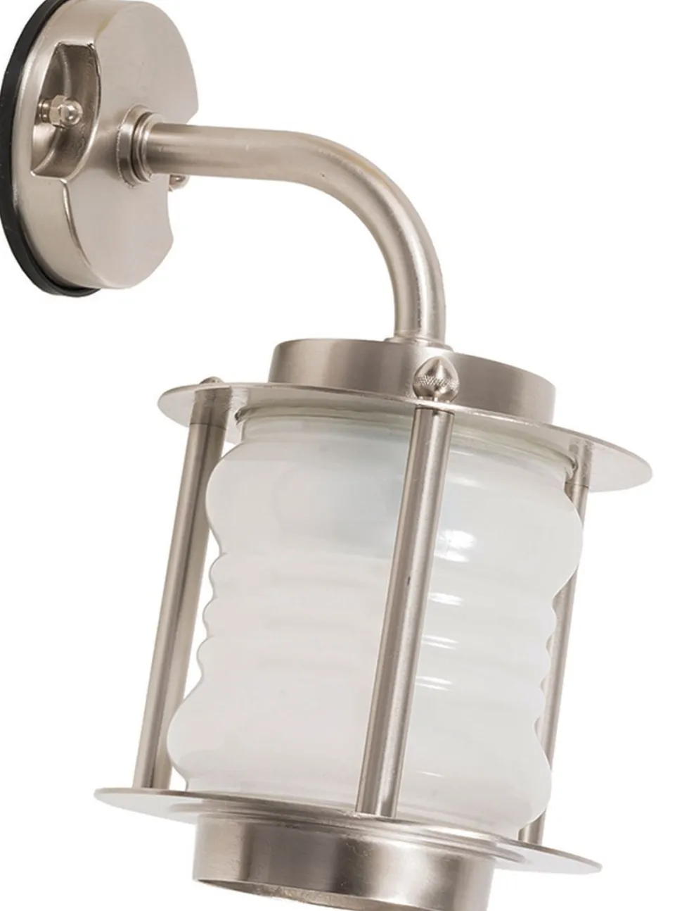 Wandlampe Außen Nickel Echt-Messing Hof wetterfest