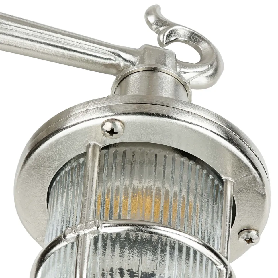 Wandlampe Außen Nickel Maritim IP64 Echt-Messing