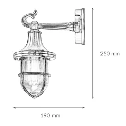 Wandlampe Außen Nickel Maritim IP64 Echt-Messing