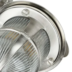 Wandlampe außen Riffelglas Messing in Nickel E27