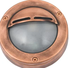 Wandlampe Außen Rund Kupfer Maritim Echt-Messing