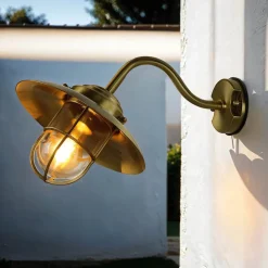 Wandlampe Außen Rustikal Messing IP43 Hof Balkon