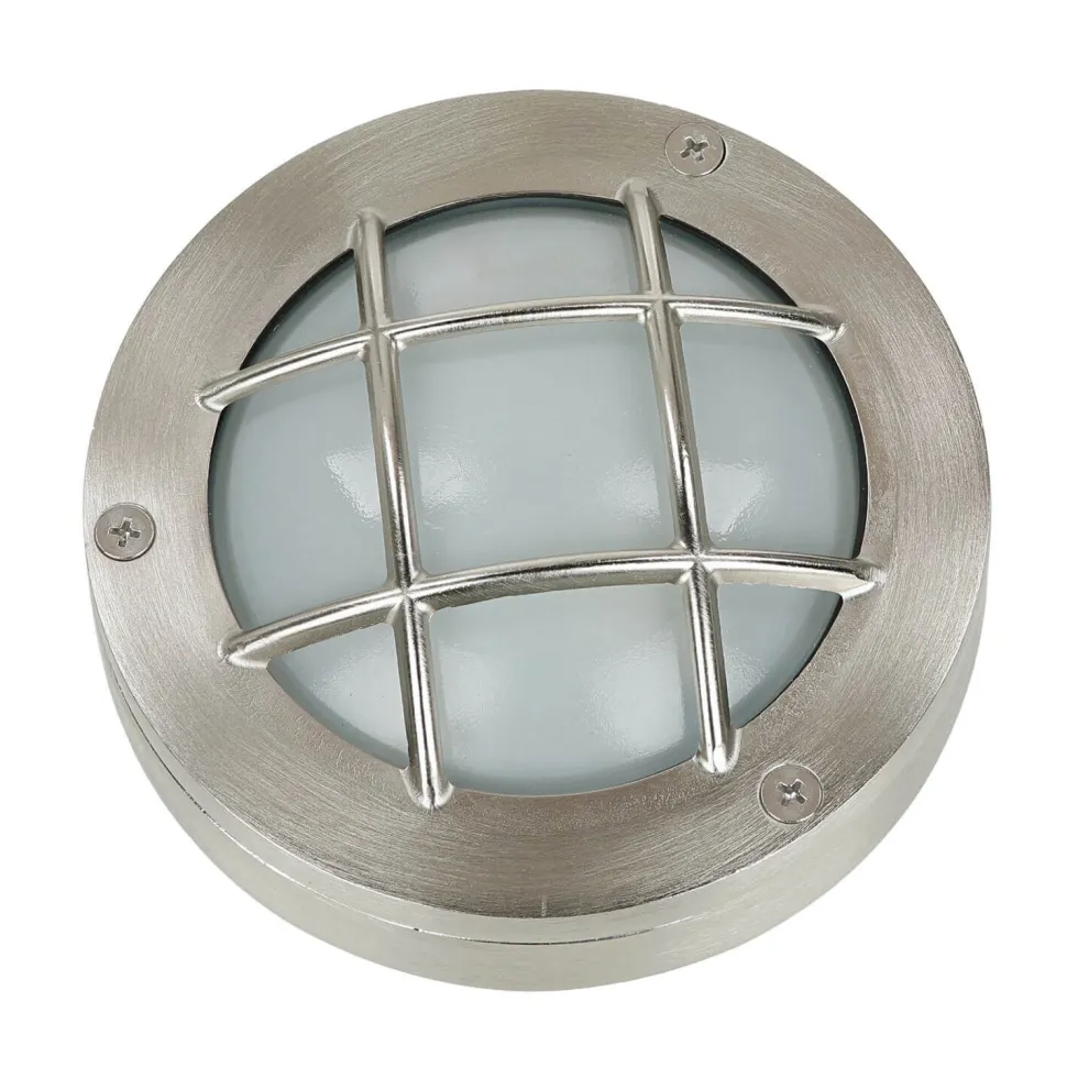 Wandlampe Außen Rustikal Nickel Echt-Messing rund