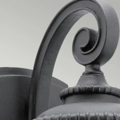 Wandlampe außen Schwarz IP44 E27 Glas Rustikal Hof