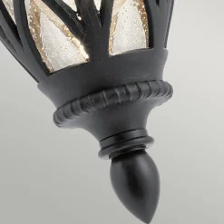 Wandlampe außen Schwarz IP44 E27 Glas Rustikal Hof