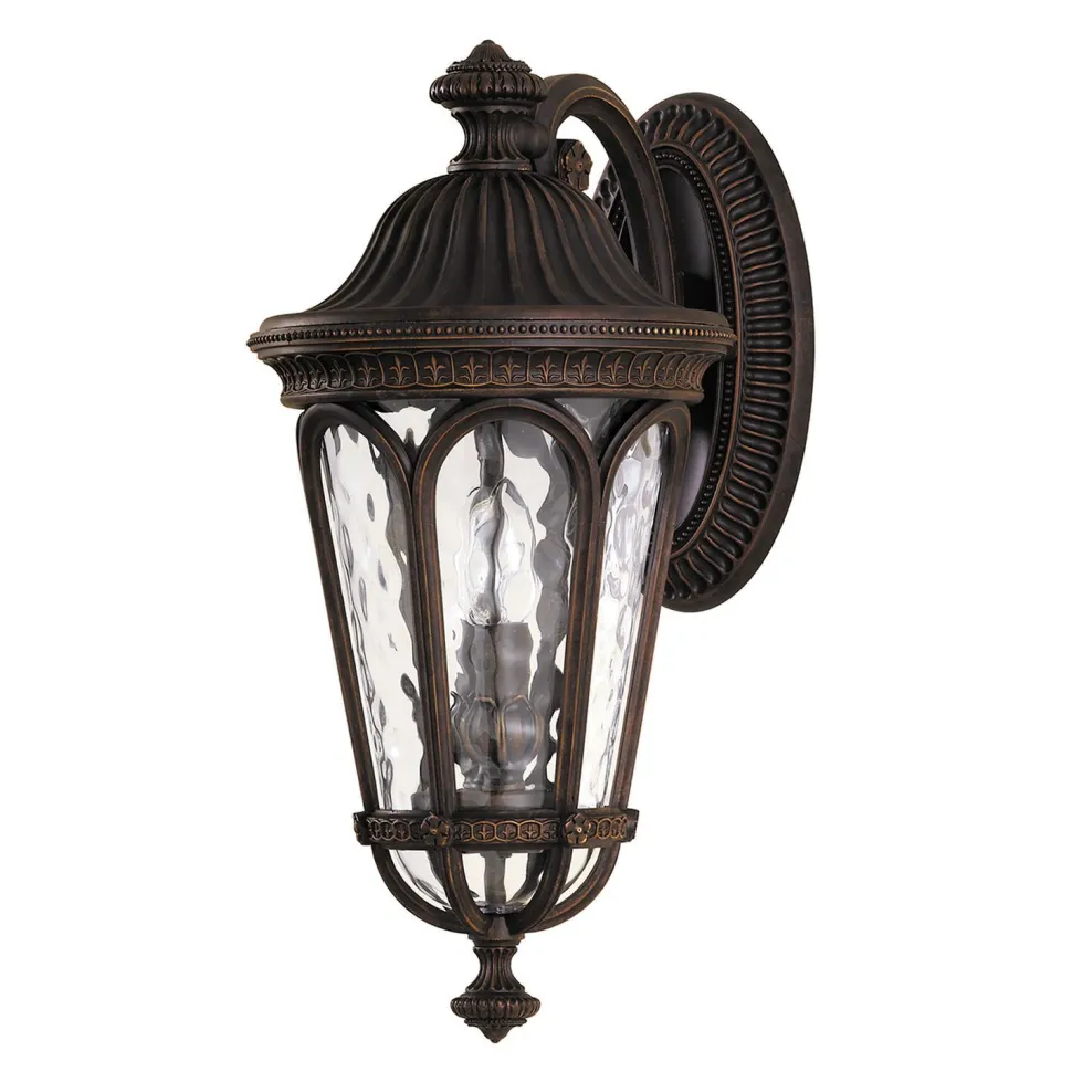 Wandlampe Außen TENNANT Ornamentglas Aluminium HAus