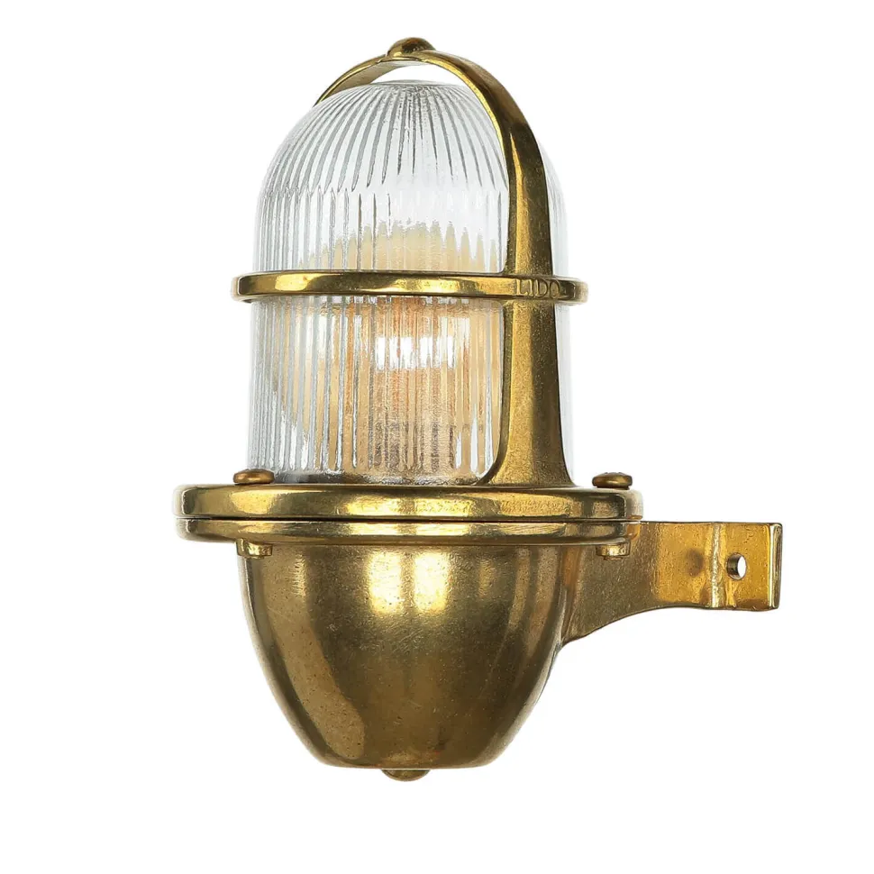 Wandlampe Außen Terrasse Haustür Messing massiv