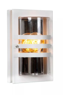 Wandlampe außen Weiß IP44 E27 B:15 cm Haustür Garten