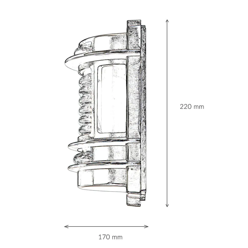 Wandlampe außen Weiß IP64 Messing Glas E27