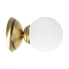 Wandlampe Bad Ø 12 cm Kugelschirm Glas Messing E14