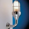 Wandlampe Bad Flur Chrom aus Messing Glas Schiff