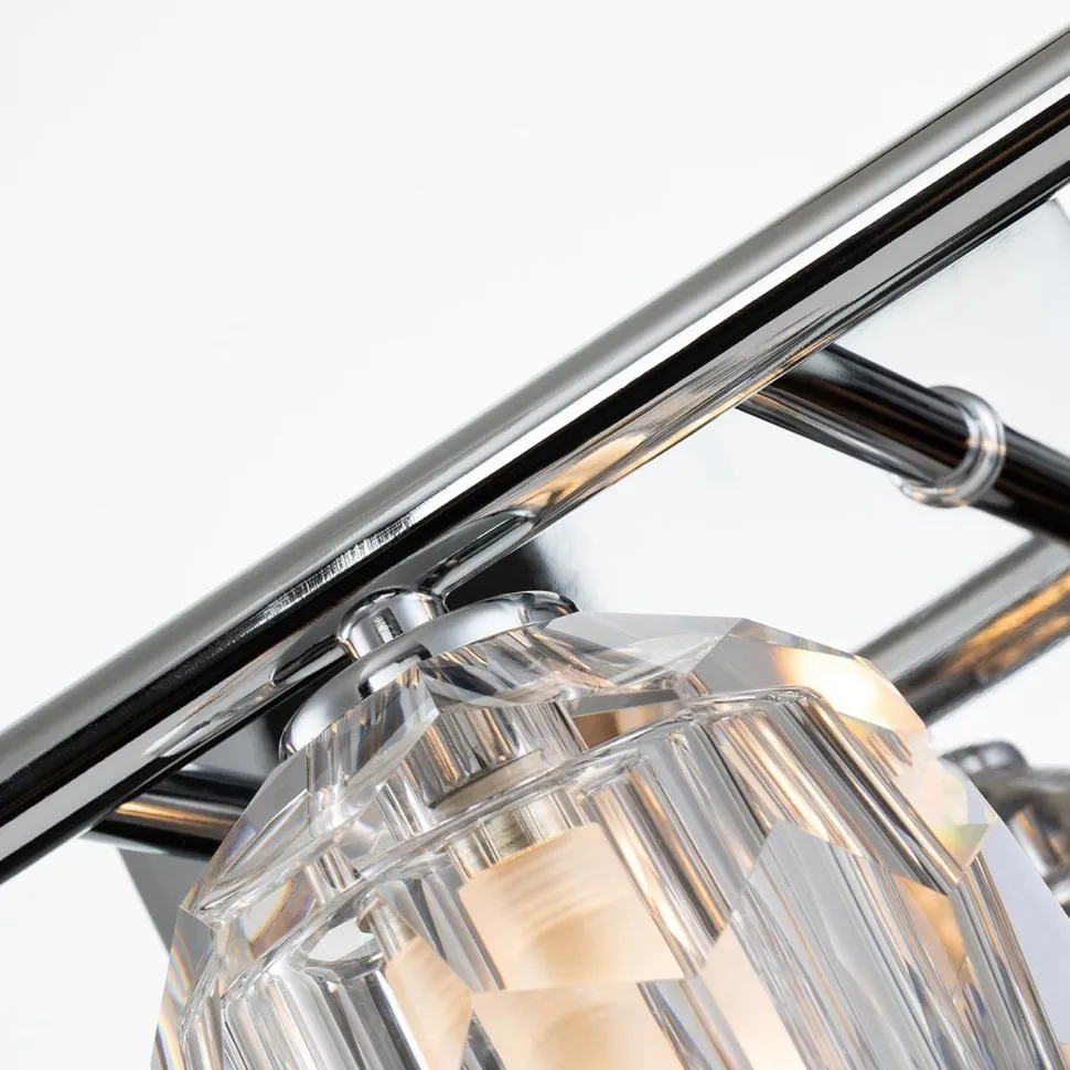 Wandlampe Bad Kristall LED G9 IP44 B: 55 cm Chrom