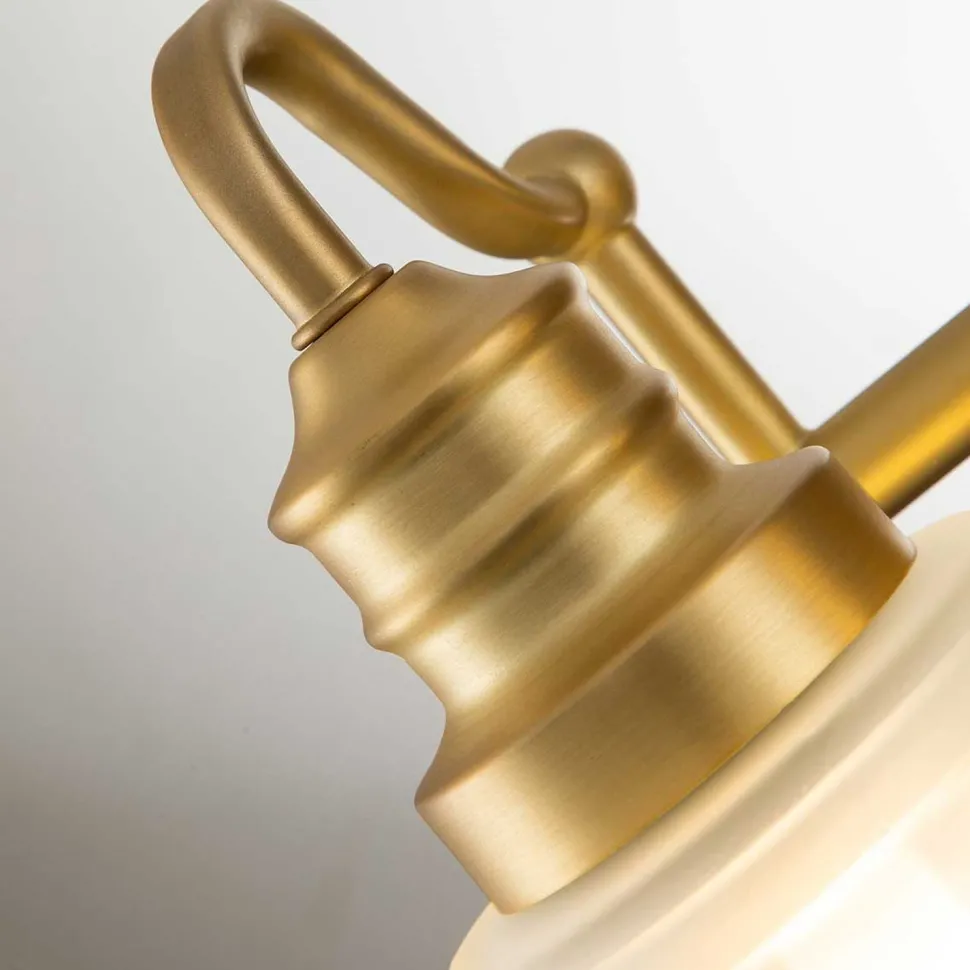 Wandlampe Bad LED G9 IP44 35,7 cm breit Metall Glas Jugendstil