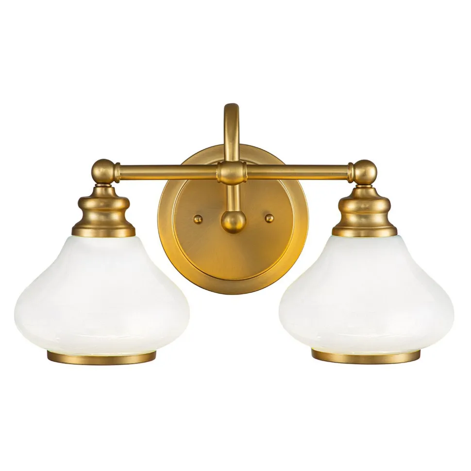 Wandlampe Bad Metall Glas 40,6 cm breit IP44 mit 2x G9 LED