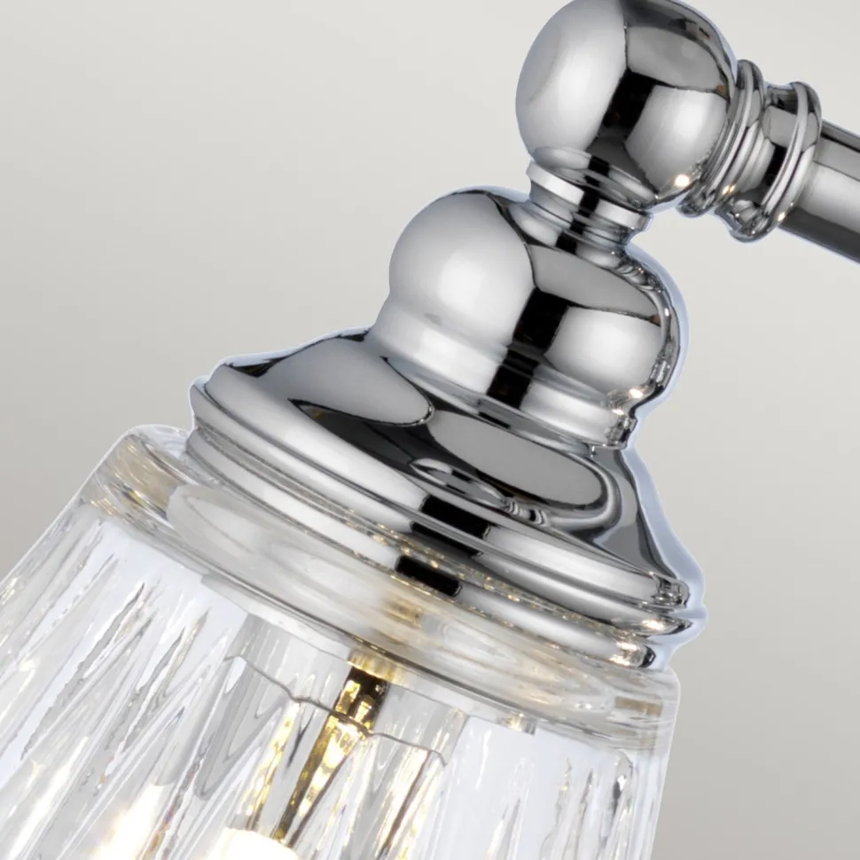 Wandlampe Bad Metall Glas 78,4 cm breit IP44 4x LED G9