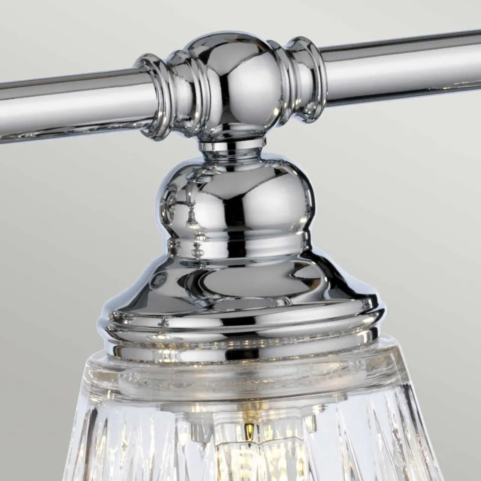 Wandlampe Bad Metall Glas 78,4 cm breit IP44 4x LED G9