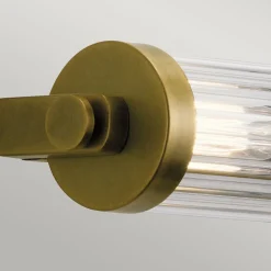 Wandlampe Badezimmer Glas Metall E14 IP44 B: 69,1 cm in Messing