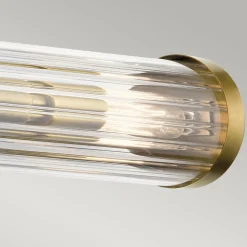 Wandlampe Badezimmer Glas Metall E14 IP44 B: 69,1 cm in Messing