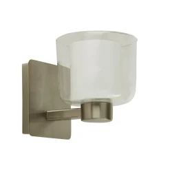 Wandlampe Badezimmer in Silber Weiß IP44 G9 Metall Glas