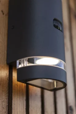 Wandlampe Bewegungsmelder Up Down Anthrazit IP44 GU10