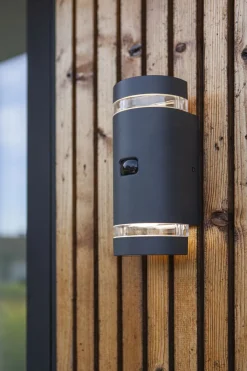 Wandlampe Bewegungsmelder Up Down Anthrazit IP44 GU10