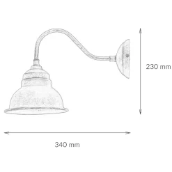 Wandlampe Bronze Antik Echt-Messing Oslo