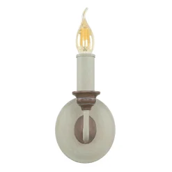 Wandlampe CANDELA 8 Holz Shabby Weiß Kerze Lampe