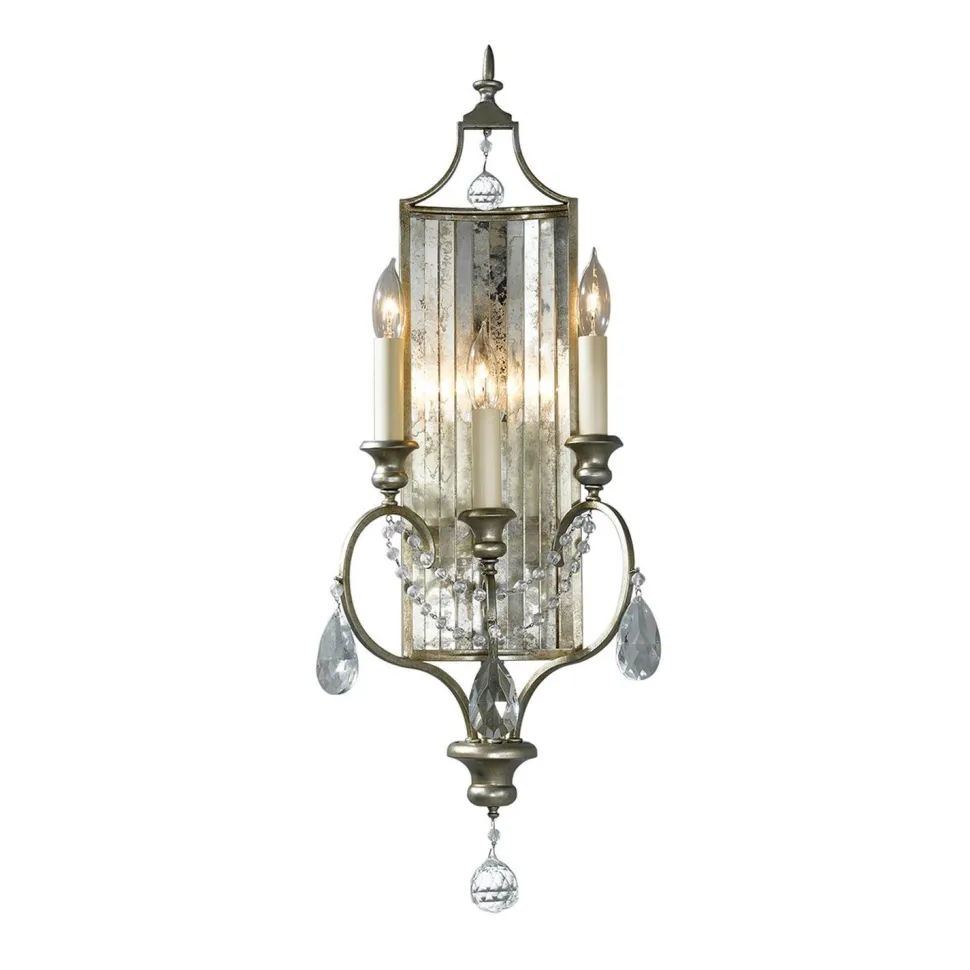 Wandlampe CANDELA 7 in Silber Spiegelnd Kerzenform