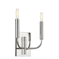 Wandlampe Chrom Weiß 2x E14 in Nickel Weiß Metall Stoff