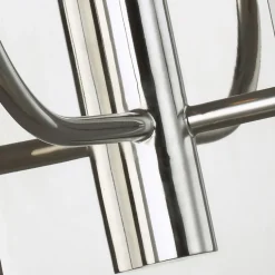 Wandlampe Chrom Weiß 2x E14 in Nickel Weiß Metall Stoff