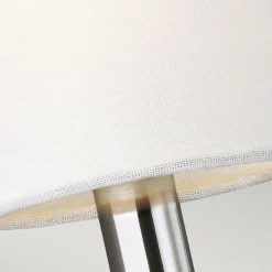 Wandlampe Chrom Weiß 2x E14 in Nickel Weiß Metall Stoff