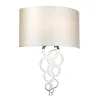 Wandlampe Creme Chrom Modern Stoff Metall Up Down Flur