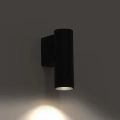 Wandlampe Downlight innen Schwarz GU10 R35 Metall Modern H: 12 cm