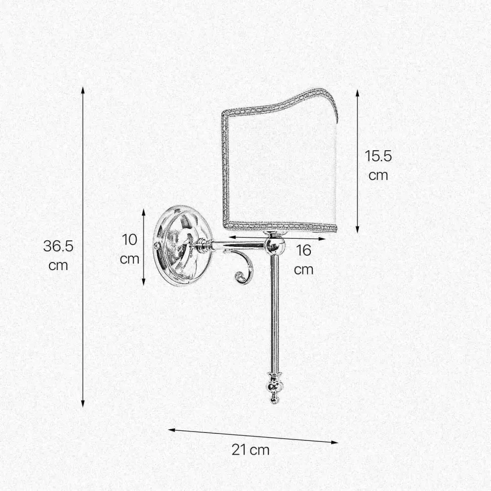 Wandlampe E14 Messing poliert Stoff Weiß Klassisch