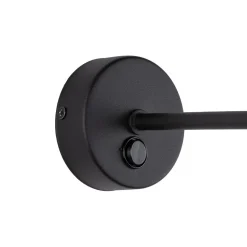 Wandlampe E27 Metall Jute H: 35 cm in Schwarz Braun MINA