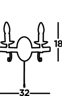 Wandlampe Eisen mit Schalter 2-flammig Schwarz E14 B: 32 cm