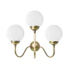 Wandlampe 3-flammig E14 Glas Echt-Messing B: 39 cm