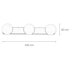 Wandlampe 3-flammig G9 Schwarz Weiß Glas Kugelschirme