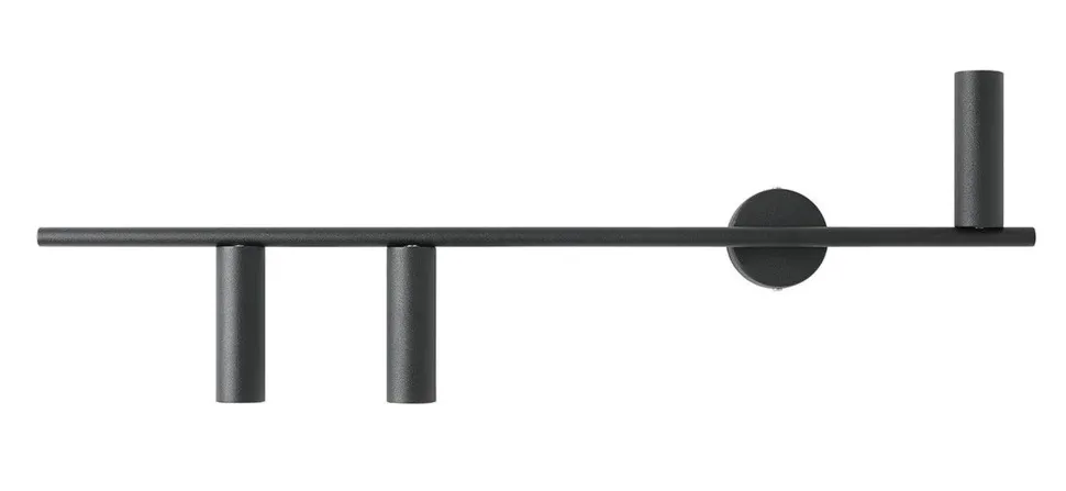 Wandlampe 3-flammig GU10 Metall Schwarz H:26 cm Retro