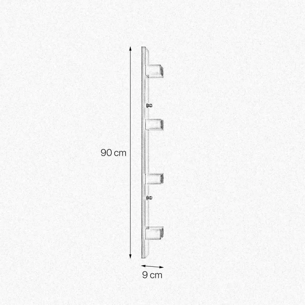 Wandlampe 4-flammig in Bronze hell E27 Echt-Messing