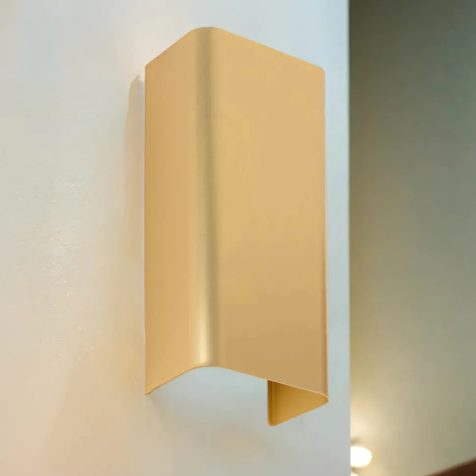 Wandlampe 2-flammig Up Down in Gold GU10 flach Wand Treppe