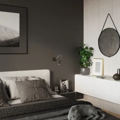 Wandlampe Flexarm verstellbar Schwarz Metall zum Lesen