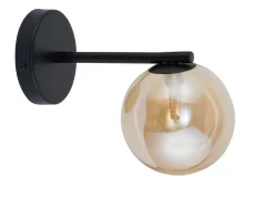 Wandlampe Glas Bernstein Schwarz G9 H:20 cm wohnlich