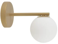 Wandlampe Glas Kugel Metall blendarm G9 wohnlich