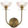 Wandlampe Glas Metall B: 30,5 cm in Gold 2x E14