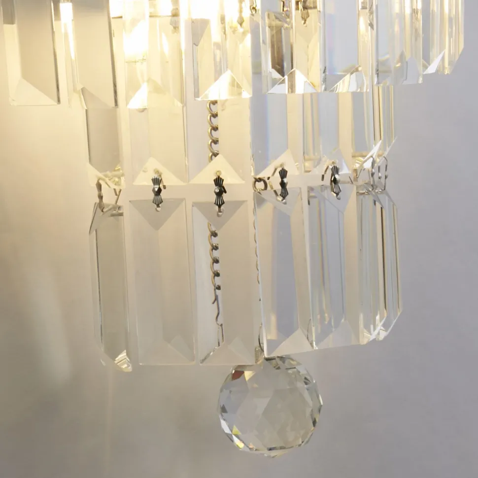 Wandlampe Glas Metall Modern H:30 cm E14 IP44 in Chrom