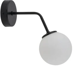 Wandlampe Glas Weiß Schwarz Metall T:26 cm blendarm
