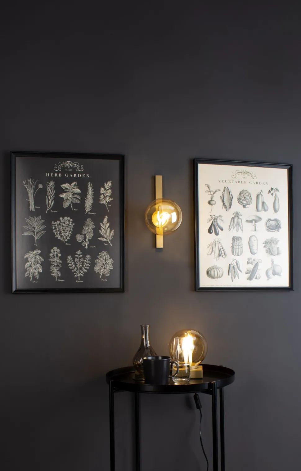 Wandlampe Gold Bernstein Glaskugel E14 B:14 cm blendarm