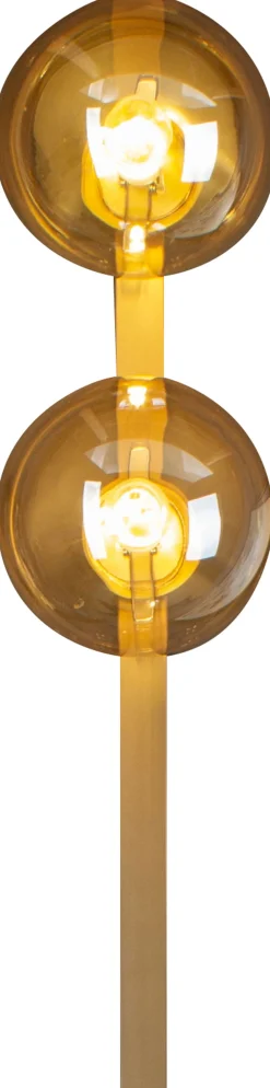 Wandlampe Gold Bernstein Glaskugel E14 H:60 cm 2-flmg