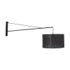 Wandlampe groß T: 1 m B: 38 cm XXL Schwarz E27 Metall Stoff